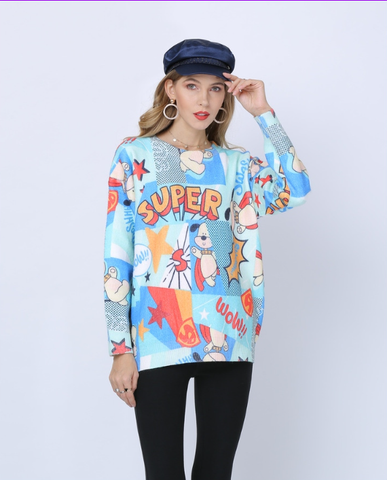 new medium and long loose round neck pullover sweater