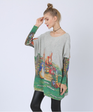new sweater Fat mm cartoon print rabbit pullover
