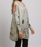 new cartoon loose printing plus size sweater