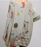 new cartoon loose printing plus size sweater