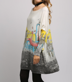 new loose print sweater long sleeve casual plus size sweater