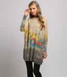 new loose print sweater long sleeve casual plus size sweater
