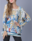 fashion girl printed top women's pullover sweater