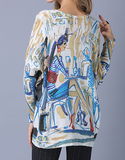 fashion girl printed top women's pullover sweater
