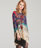 new sweater women's loose printed pullover long sleeve sweater