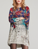 new sweater women's loose printed pullover long sleeve sweater