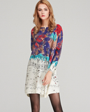 new sweater women's loose printed pullover long sleeve sweater