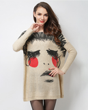 Fat MM personalized printed wool blended sweater top