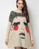 Fat MM personalized printed wool blended sweater top