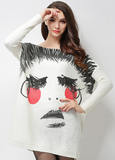 Fat MM personalized printed wool blended sweater top