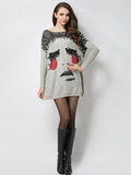 Fat MM personalized printed wool blended sweater top