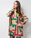 new letter pattern printed wool blended sweater