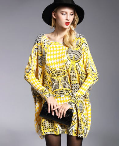 Long-sleeved sweater with one-neck fashion