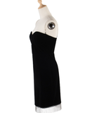 velvet sling with tassel party dress