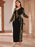 Fashion black European plus size dress women