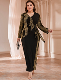 Fashion black European plus size dress women