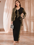 Fashion black European plus size dress women