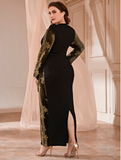 Fashion black European plus size dress women