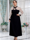 Black Muslim dress European plus size dress