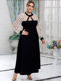 Black Muslim dress European plus size dress