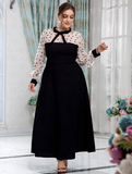 Black Muslim dress European plus size dress