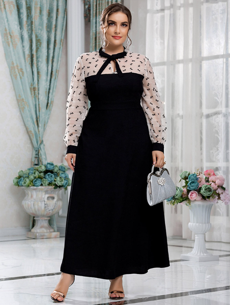 Black Muslim dress European plus size dress