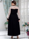 Black Muslim dress European plus size dress