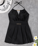 Fat mm sexy deep V fashion one-piece swimsuit