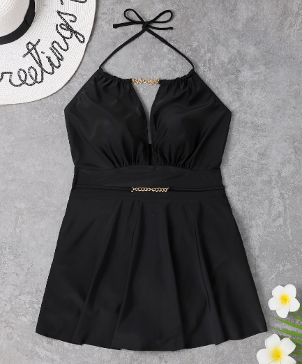 Fat mm sexy deep V fashion one-piece swimsuit