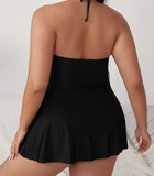 Fat mm sexy deep V fashion one-piece swimsuit