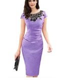 round neck pencil skirt dress