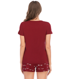 letter round neck pullover home service 2-piece suit