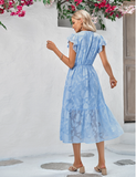 casual V-neck flower sleeveless dress