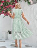 casual V-neck flower sleeveless dress