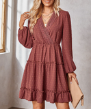 Fashion V-neck waist slim skirt