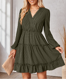 Fashion V-neck waist slim skirt