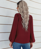 solid color round neck pullover shirt loose shirt