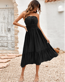 fashion solid color corset waist dress