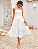 fashion solid color corset waist dress