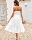 fashion solid color corset waist dress