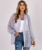 Cardigan Fashion Jacquard Chiffon Top