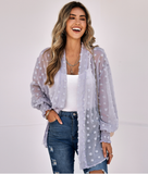 Cardigan Fashion Jacquard Chiffon Top
