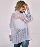 Cardigan Fashion Jacquard Chiffon Top