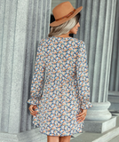 floral fashion printed V-neck dress