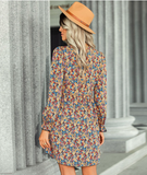 floral fashion printed V-neck dress