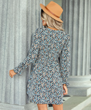 floral fashion printed V-neck dress