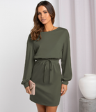 fashion diagonal shoulders and two round neck skirts