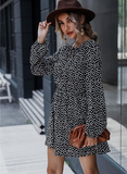 waist slim skirt women's long sleeve floral dress