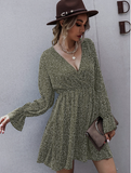 new waist slimming temperament retro chiffon dress