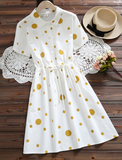 A-line skirt polka-dot print medium and long dress